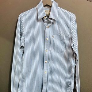 Abercrombie & Fitch muscle button down striped shirt.